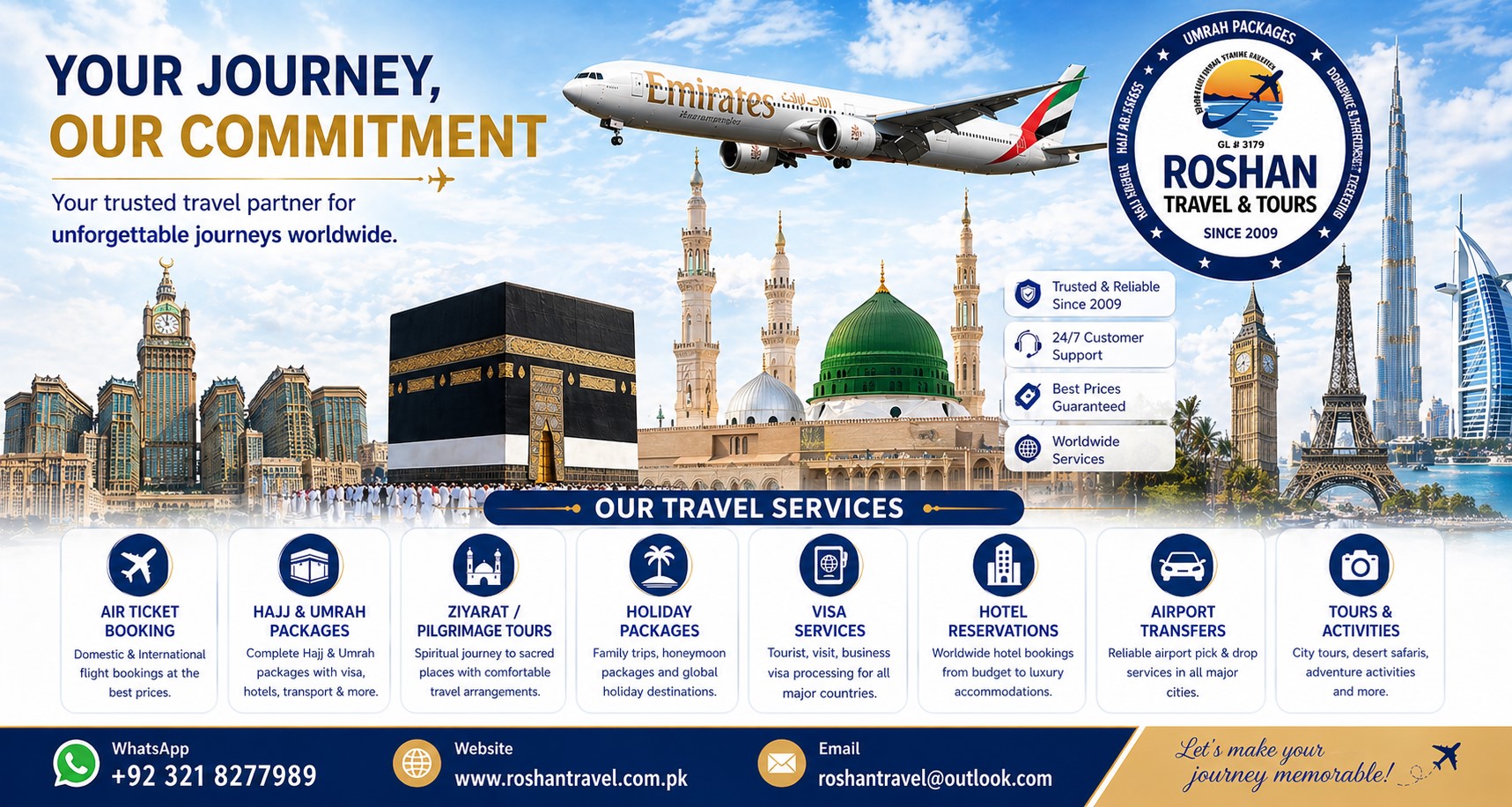 Roshan Travel and Tours Umrah Tickets Visa